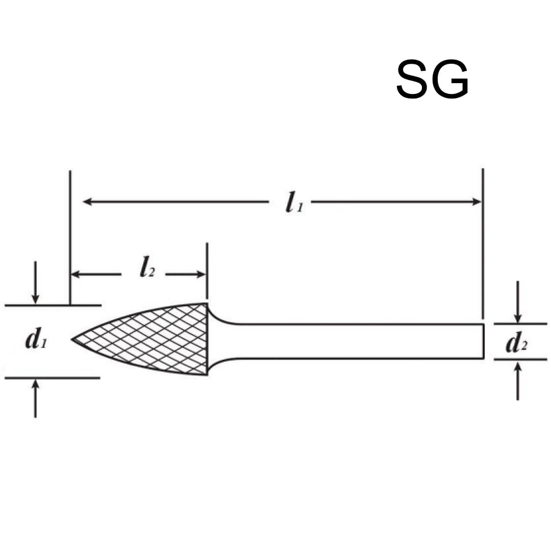 Custom SG-5 1/2 inch head diameter Tree Shape Bits With Pointed End ...