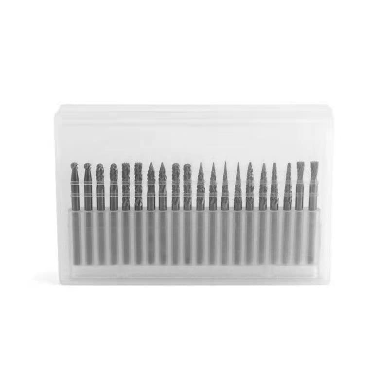 TaitaTools 20-Piece Carbide Burr Set – Double/Single Cut, 3mm Shank, Rotary Tool Bits For Wood, Metal, Plastic – Compatible With Dremel, Fordom, Dewalt & More